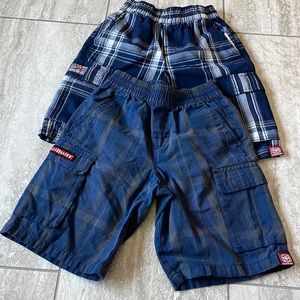 Bundle of preloved boys shorts checkered blue n white and gray